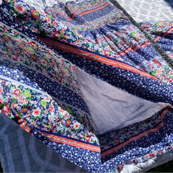 Sz Small ModCloth Blue and Red Americana Paisley Dress - Picture 6 of 7